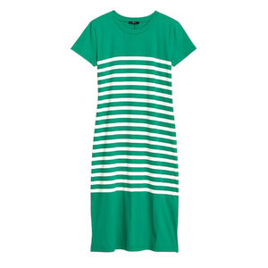 J.Crew Green & White Striped Tshirt Dress Size L